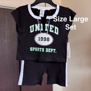 No Boundaries Seamless Crop Top and High-Rise Biker Shorts Graphic Set, 2-Piece